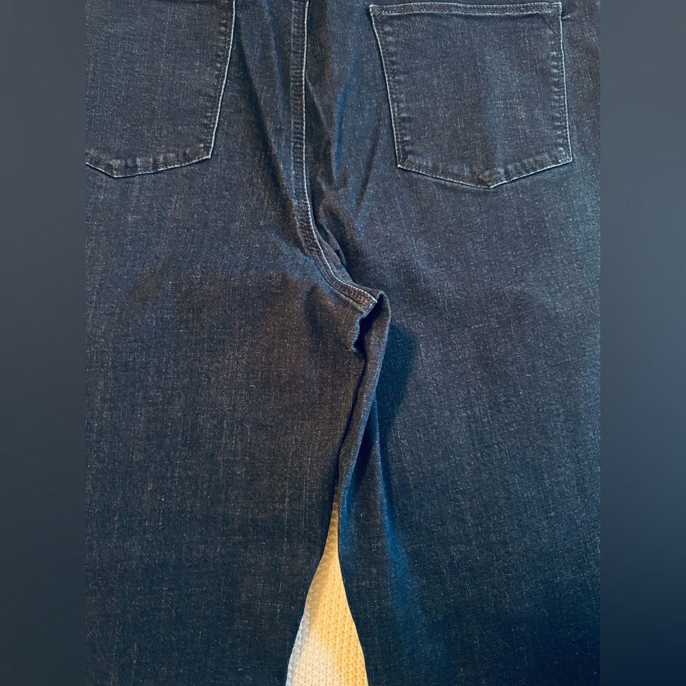 CHICO’S Stretchy Appliqué Blue Cropped Ankle Jeans w Purple Rose Floral Design - Picture 10 of 13